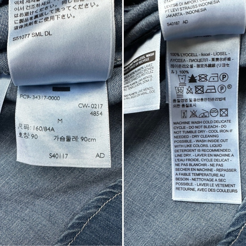 Levi’s Short Sleeve Chambray Button Front Mini Shirt Dress | Women’s Medium - Picture 10 of 10